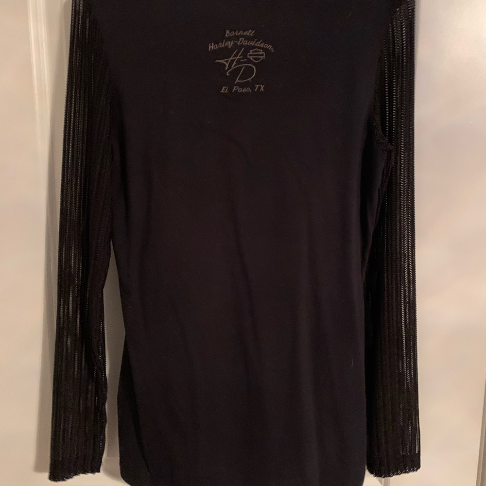 Black Long Sleeve Harley Davidson Top